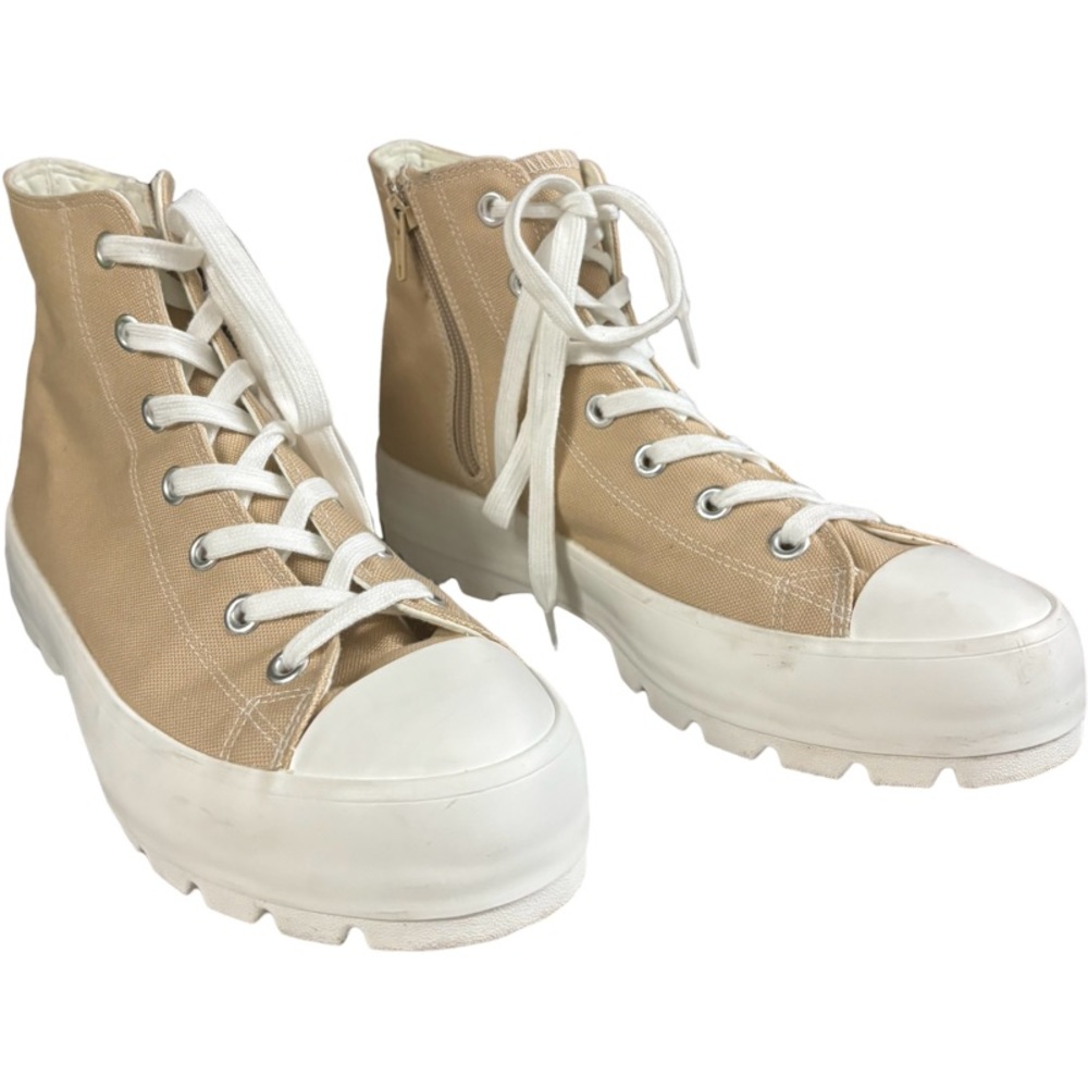 Sincerely Jules VESPA High Top Lug Sole Platform Sneakers Natural Size 10 M
